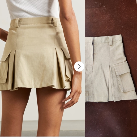 Nwot The Frankie Shop fall 2024 Audrey beige cargo corporate skirt s - Picture 3 of 6